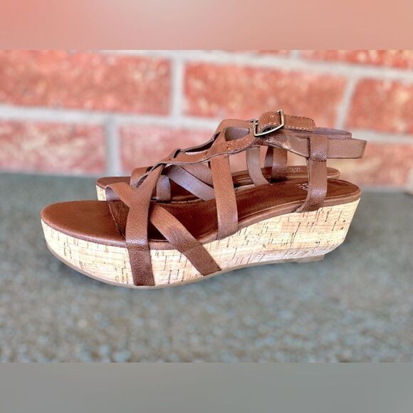 Eileen Fisher Array Cork Sandal Wedge Platform Size 7.5 - Picture 8 of 15